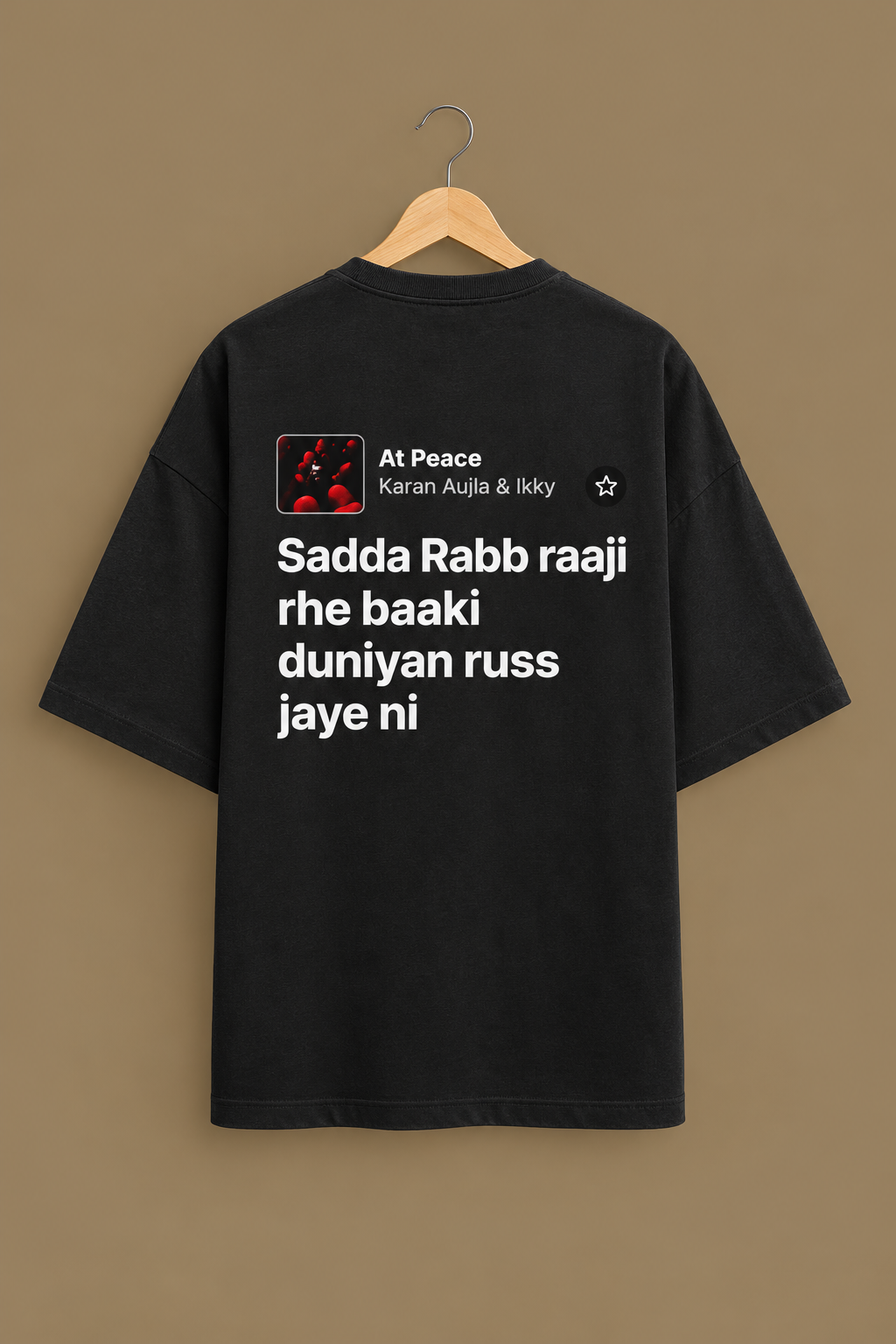 'At Peace, Aujla Fans Edition' Unisex Terry Oversized Tee