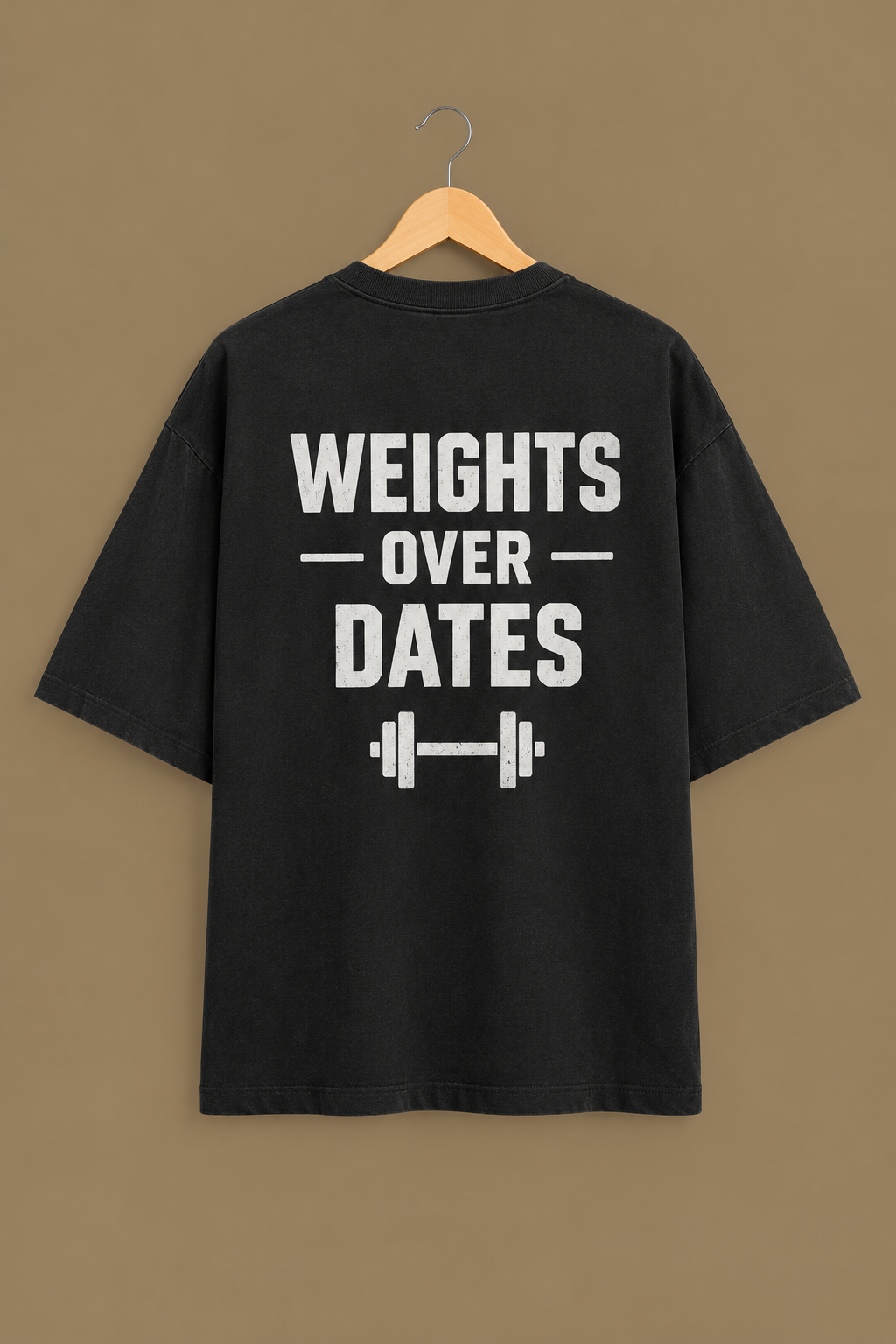 ' Weights over dates ' Oversized tshirt